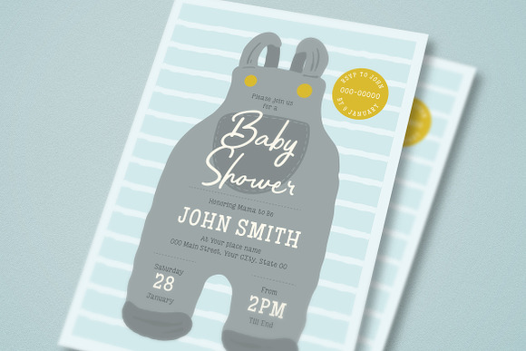 Baby Shower Invitation Card in Card Templates - product preview 2