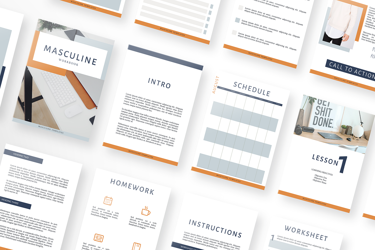 Masculine Canva Course Templates in Magazine Templates - product preview 8