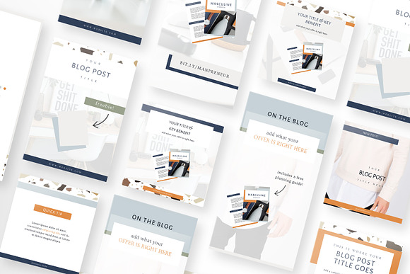 Masculine Canva Course Templates in Magazine Templates - product preview 2