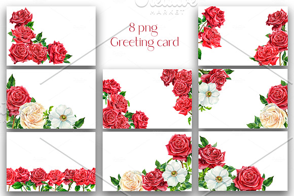 Bouquet of red and white flowers in Illustrations - product preview 2