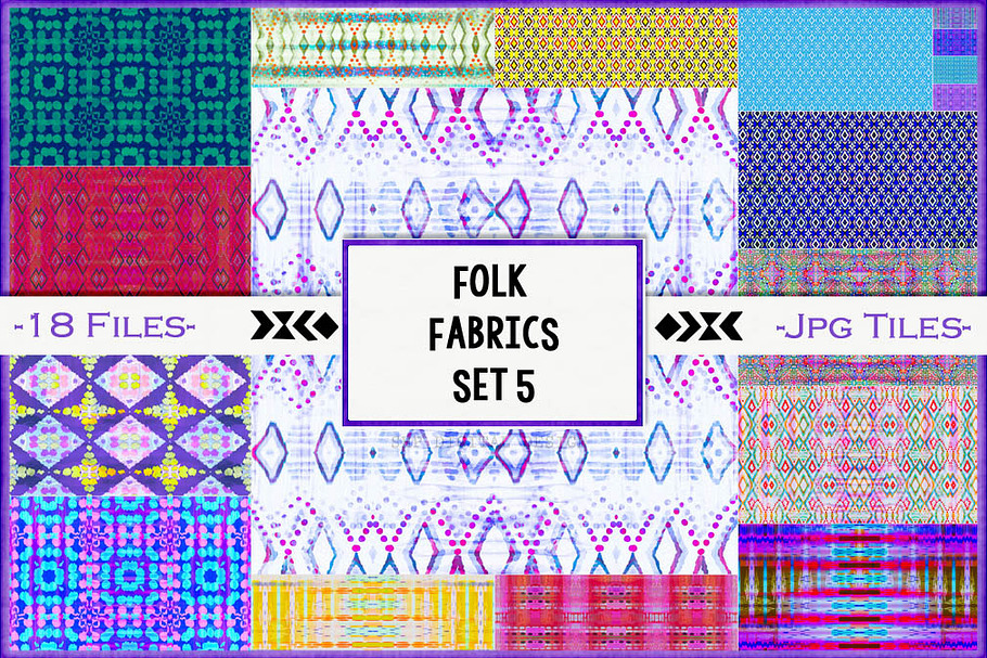 Folk Fabric Tiles 5:  Cool Summer in Patterns - product preview 8