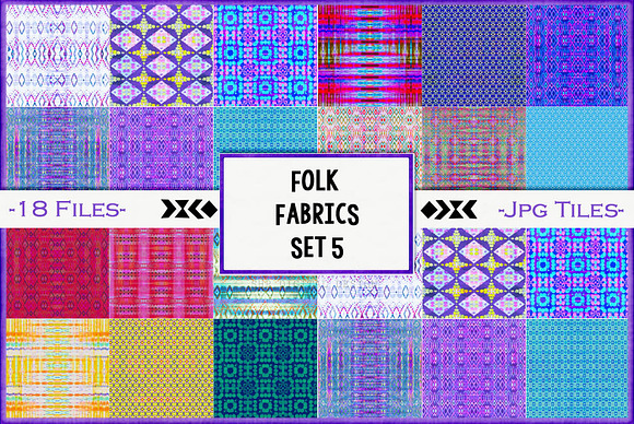 Folk Fabric Tiles 5:  Cool Summer in Patterns - product preview 3