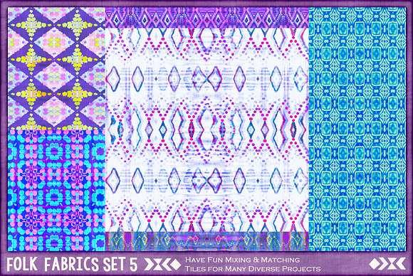 Folk Fabric Tiles 5:  Cool Summer in Patterns - product preview 5