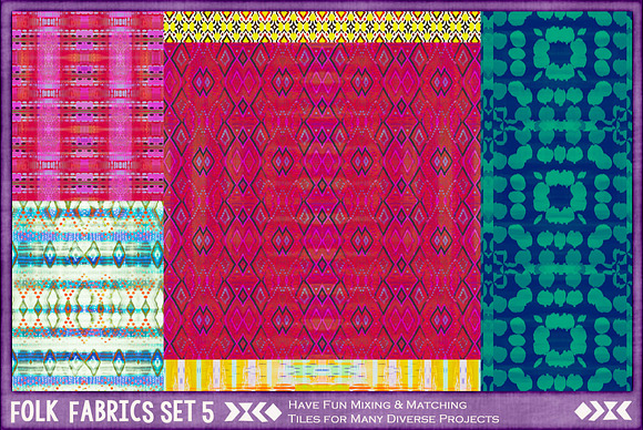Folk Fabric Tiles 5:  Cool Summer in Patterns - product preview 6