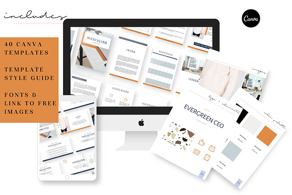 Masculine Canva Course Templates in Magazine Templates - product preview 3