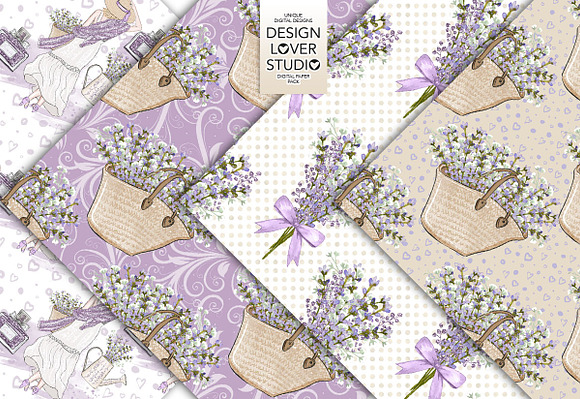 Lavender Girl digital paper pack in Patterns - product preview 1