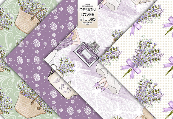 Lavender Girl digital paper pack in Patterns - product preview 2