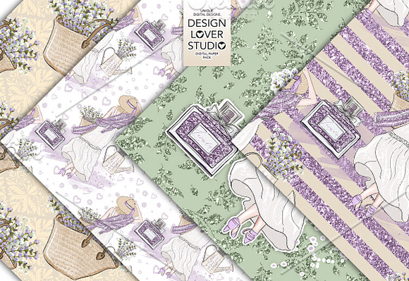 Lavender Girl digital paper pack in Patterns - product preview 3