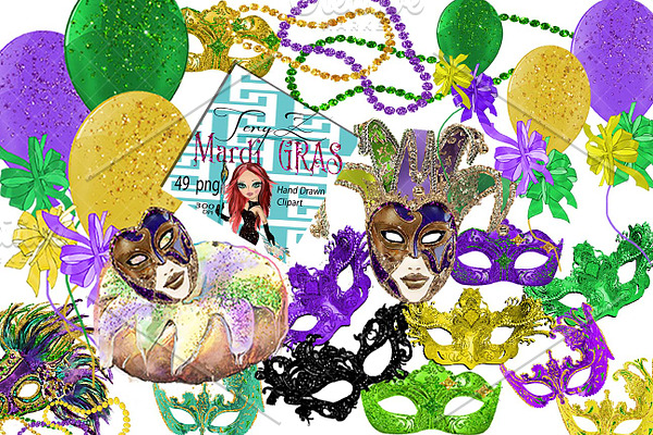 Mardi Gras Carnival Masks Clipart