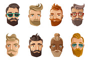 Hipster barbershop cartoon people