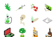 Drugs icons set