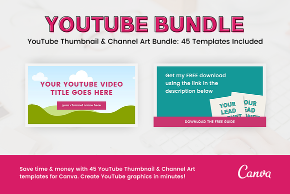 YouTube Template Bundle for Canva in YouTube Templates - product preview 3