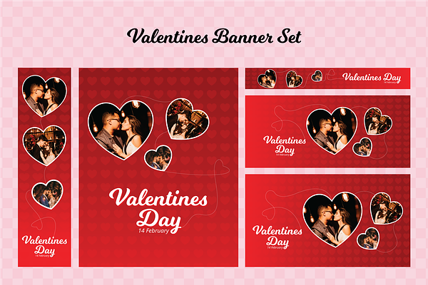 Valentine's social banner set