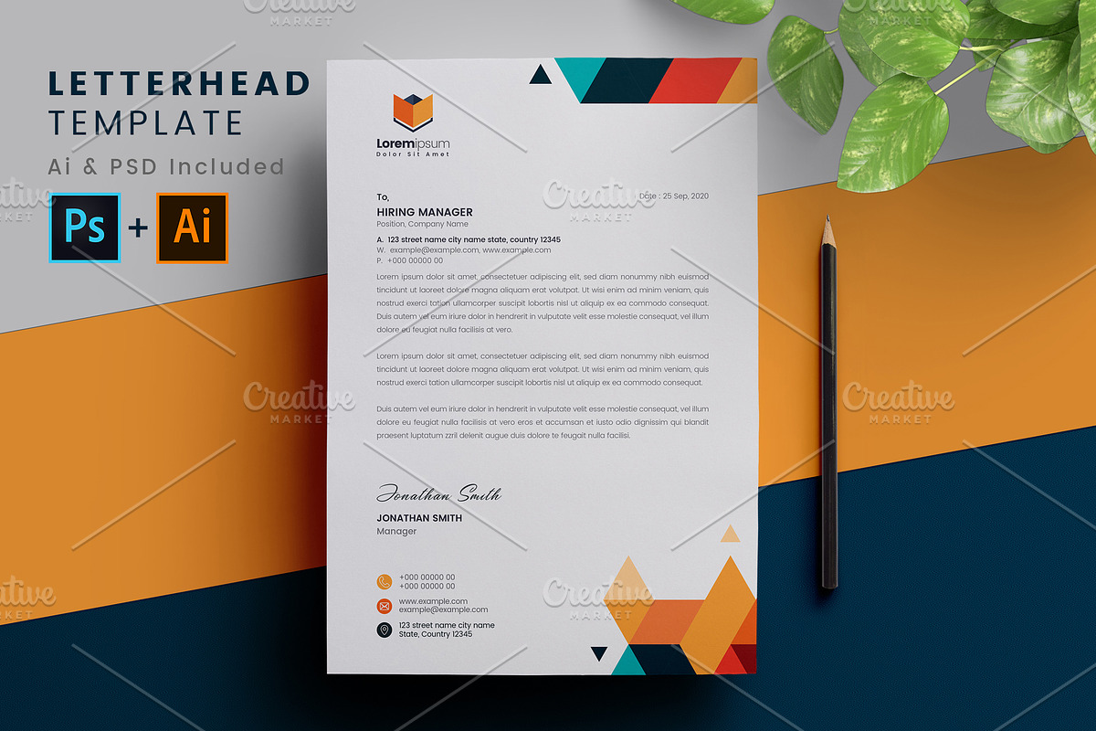 Geometric Letterhead in Stationery Templates - product preview 8