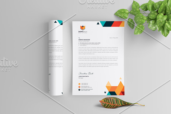 Geometric Letterhead in Stationery Templates - product preview 2
