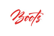 Boots vector lettering