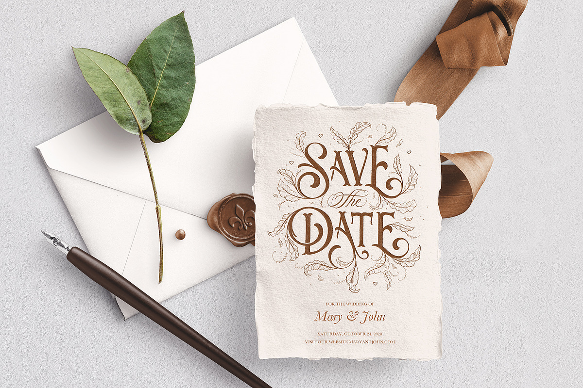 Wedding Save the Date Card Template in Wedding Templates - product preview 8