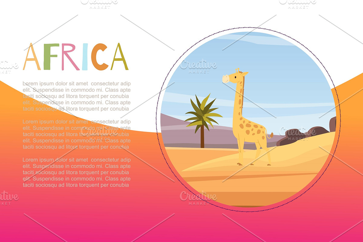 Africa with cartoon flat african in Illustrations - product preview 8