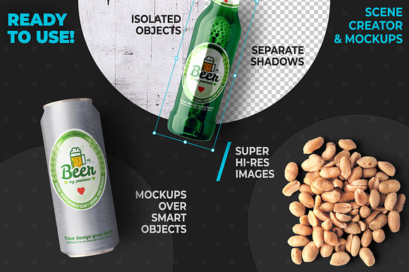 Beer Packaging and Tablet Mockup in Scene Creator Mockups - product preview 1