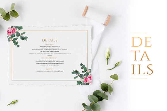 Eucalyptus & Gold Wedding Suite in Wedding Templates - product preview 5