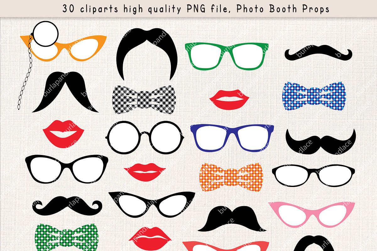 Mustache party clipart in Illustrations - product preview 8