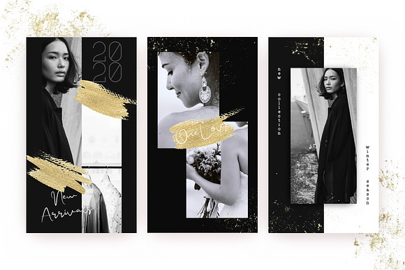 Gold Black&White Insta Stories in Instagram Templates - product preview 1