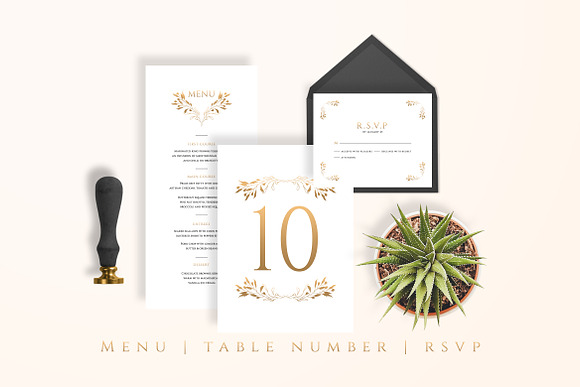 Modern Sketch & Gold Wedding Suite in Wedding Templates - product preview 2