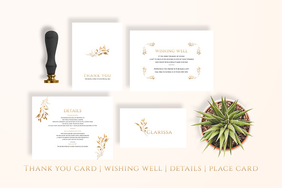 Modern Sketch & Gold Wedding Suite in Wedding Templates - product preview 3