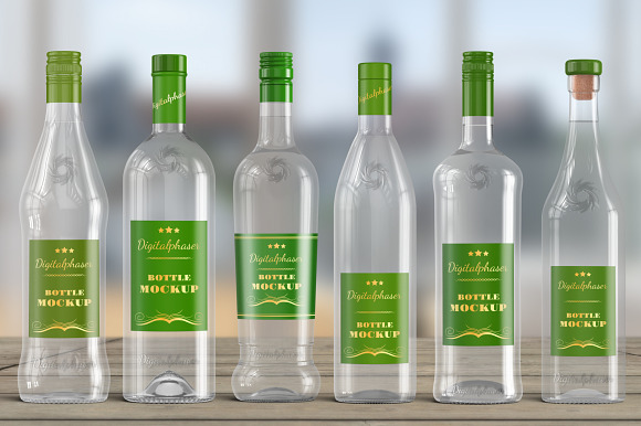 20 Clear Rum Bottle Mockups Bundle in Product Mockups - product preview 6