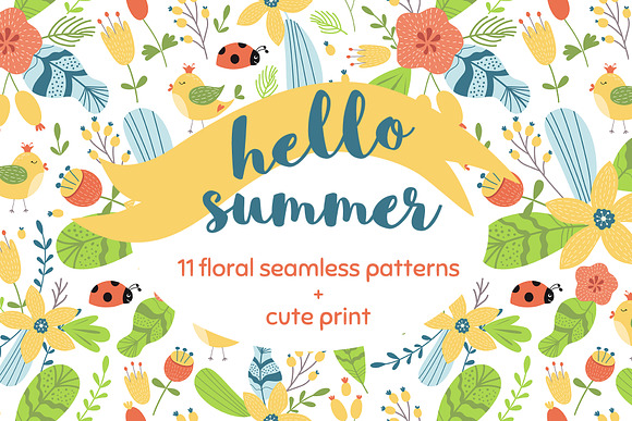 11 digital paper kit - Hello Summer in Patterns - product preview 8