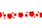 White Background With Red Flowers De