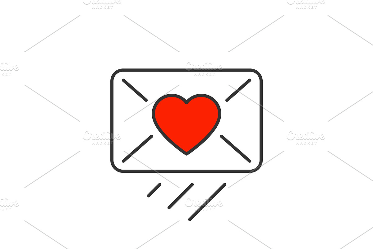 Love message sendind line icon in Illustrations - product preview 8
