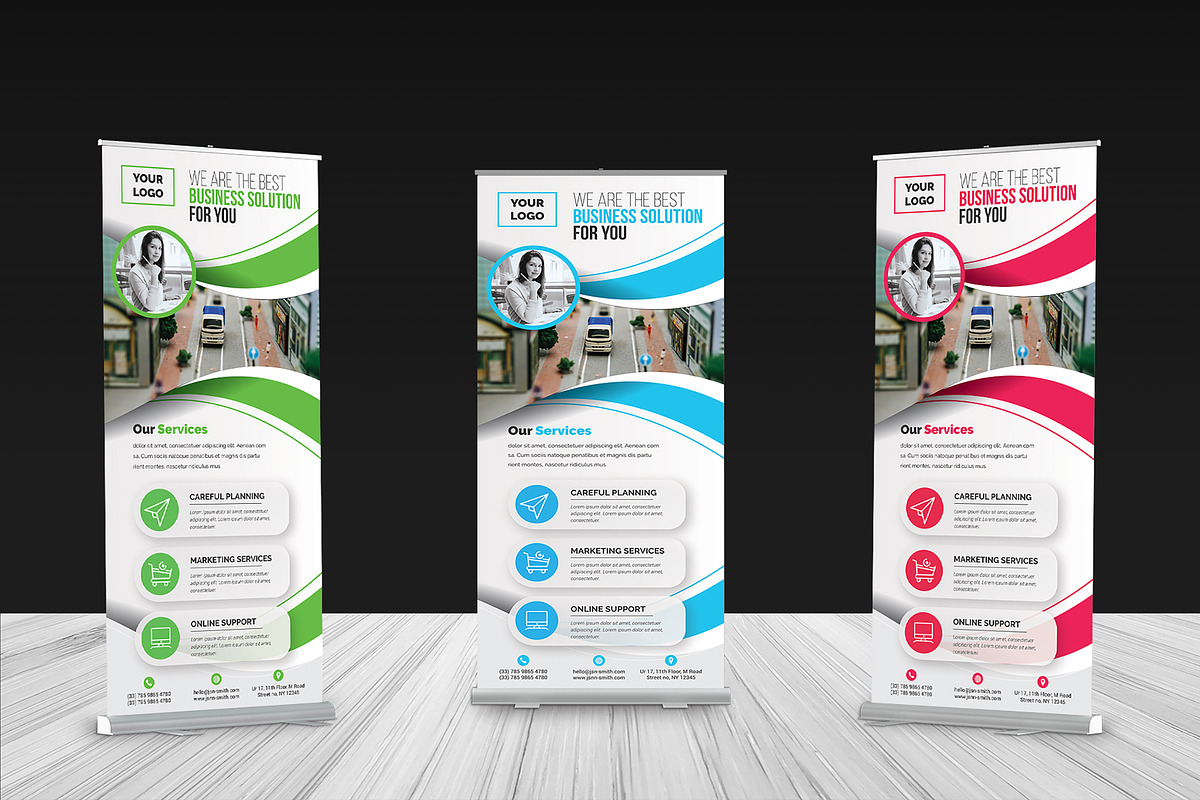 Roll-up Banner in Stationery Templates - product preview 8