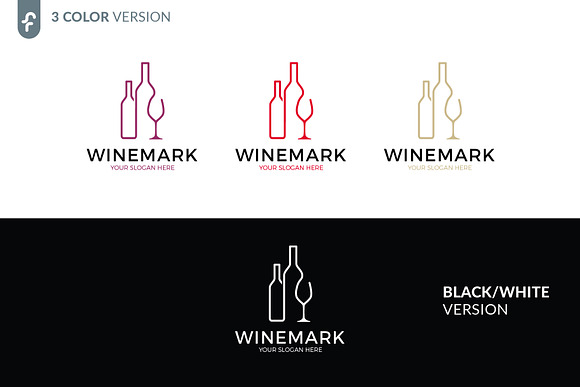 Wine Mark Logo in Logo Templates - product preview 4