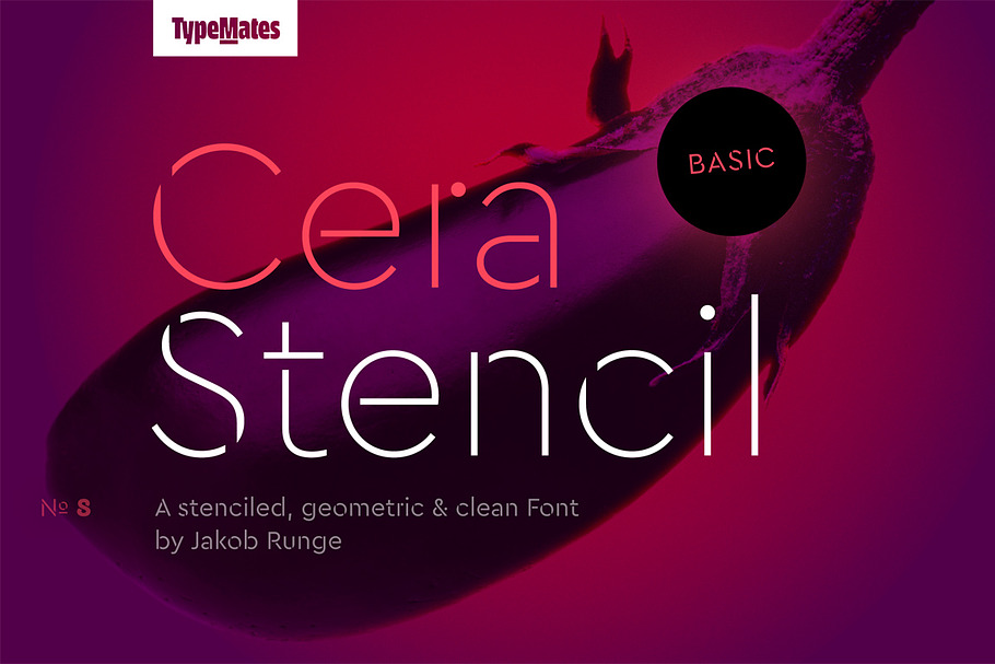 Cera Stencil Basic Thin in Stencil Fonts - product preview 8