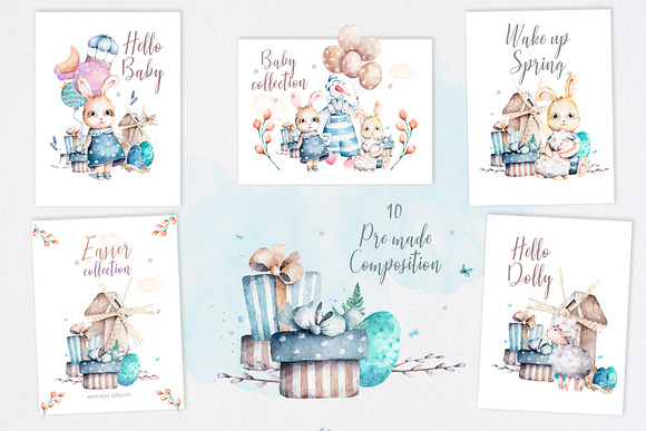 Happy Easter Spring Set in Illustrations - product preview 3