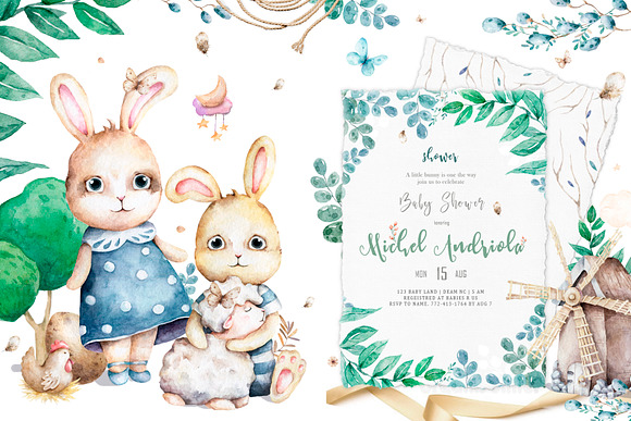 Happy Easter Spring Set in Illustrations - product preview 4