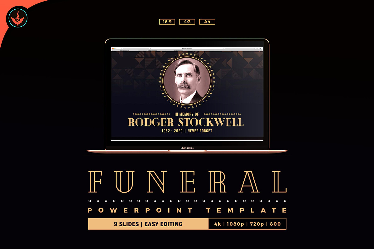 Art Deco Funeral PowerPoint Template in PowerPoint Templates - product preview 8