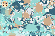Blue, teal, beige, white camouflage