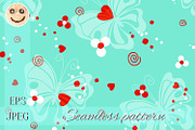 Butterfly, red heart on turquoise