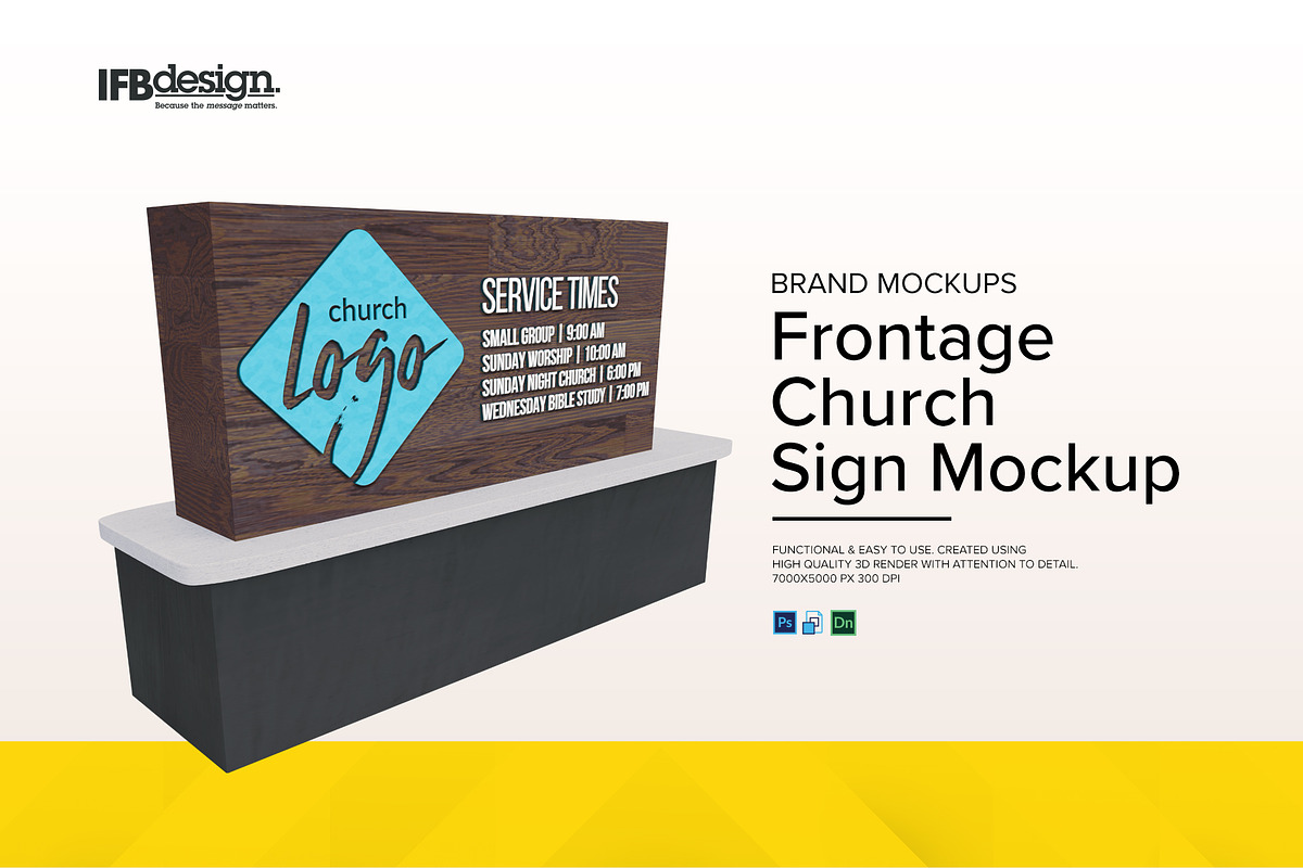 Frontage Church Sign Mockup in Branding Mockups - product preview 8