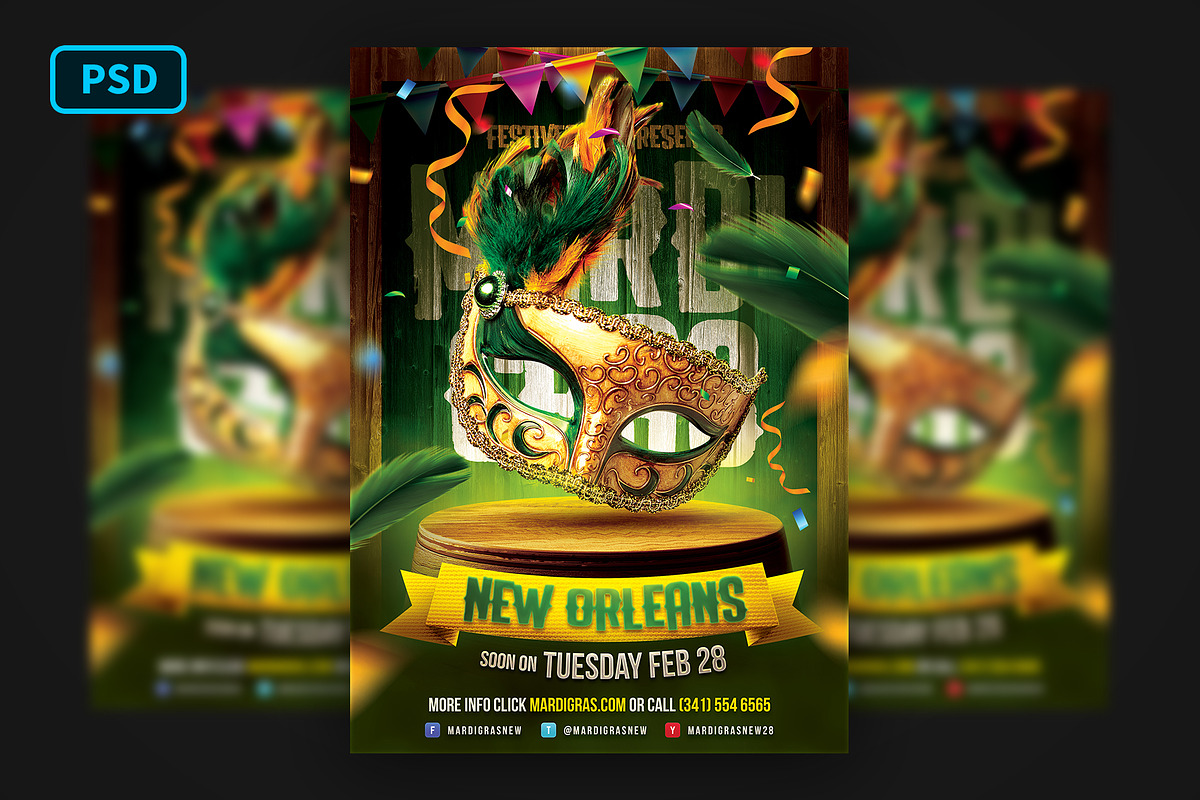 Mardi Gras Carnival Flyer in Flyer Templates - product preview 8