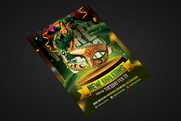 Mardi Gras Carnival Flyer in Flyer Templates - product preview 1