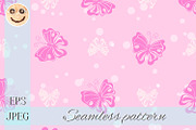 Pink butterfly white ink drops