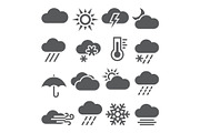 Weather icons set on white