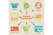ONLINE SHOPPING Concept with icons
