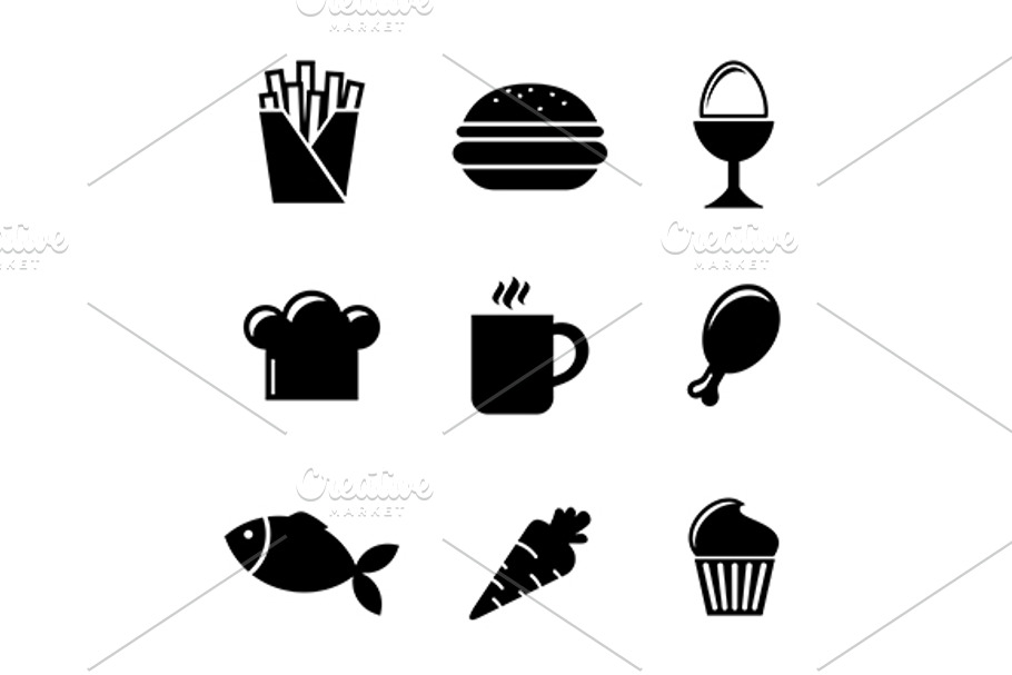 Collection of food icons in Graphics - product preview 8