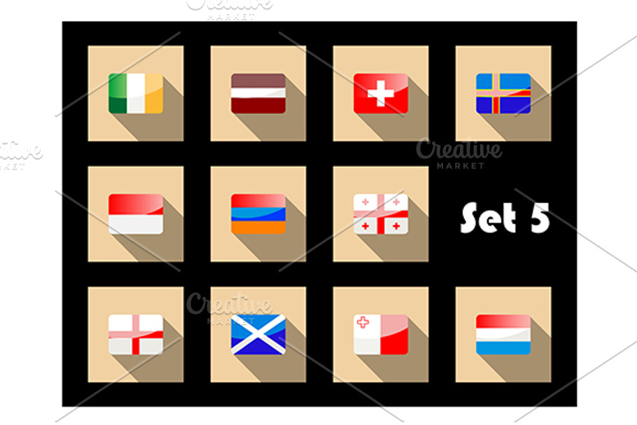 Flag icons set in Graphics - product preview 8