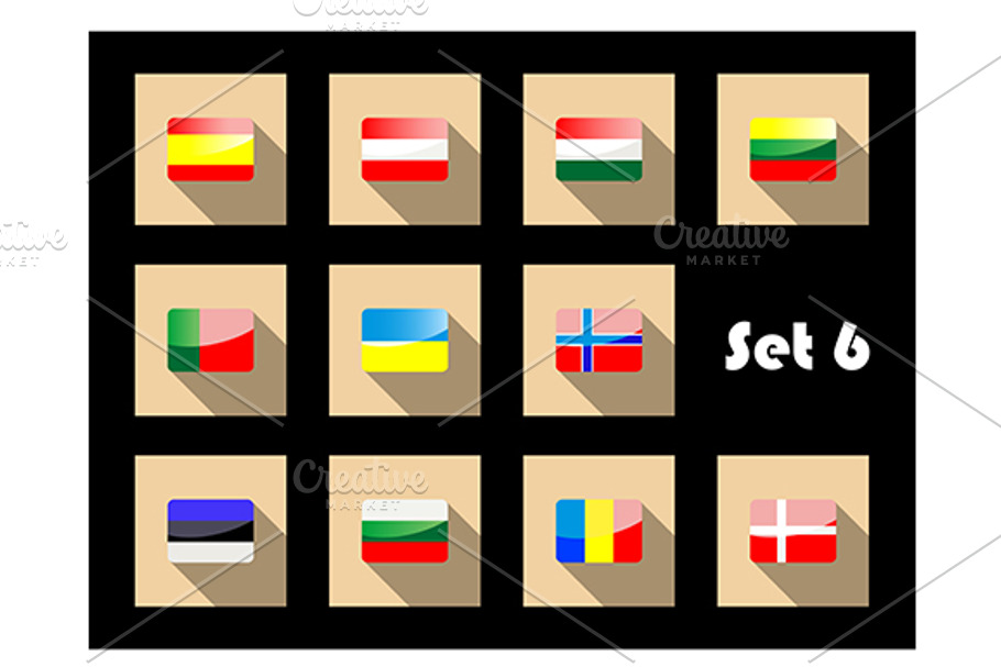 Flat european flags icons in Graphics - product preview 8