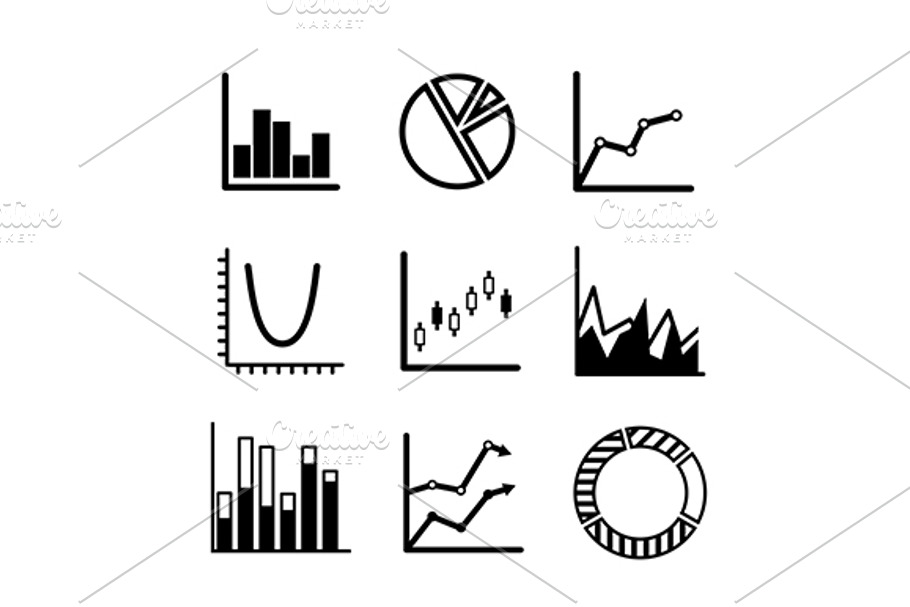 Business statistical charts and grap in Graphics - product preview 8
